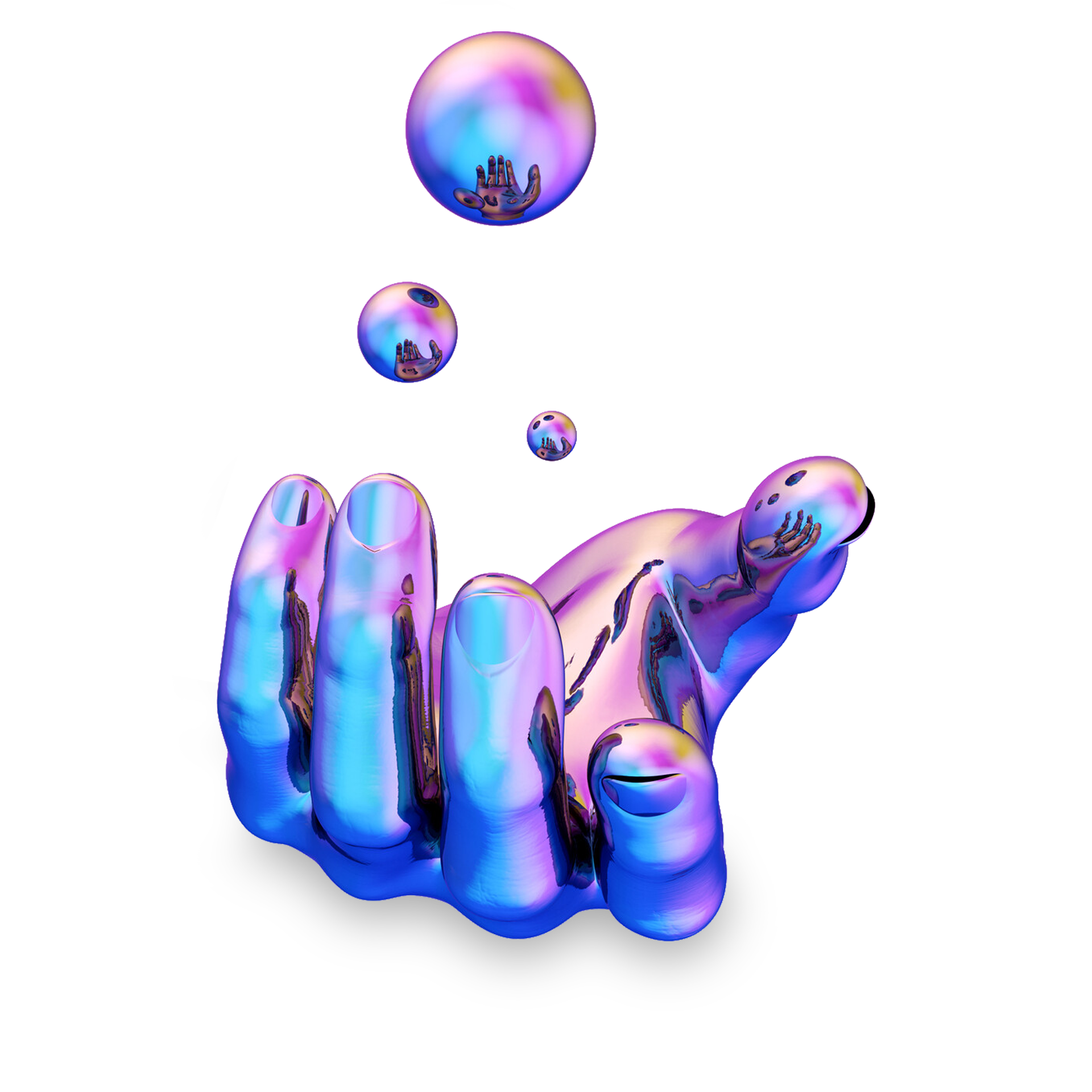 Hand with bubbles